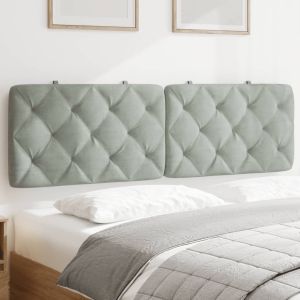 Almofadão de cabeceira 160 cm veludo cinzento-claro ptob5451