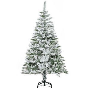 Árvore de natal artificial ø85x150 cm PVC e aço bicolor Homcom