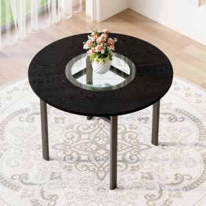 Mesa de jantar redonda preta 100cm