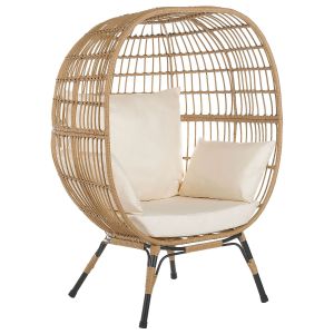 Cadeira de jardim veroli rattan sintético creme