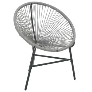 vidaXL silla redonda de cuerdas de jardín ratán sintético gris