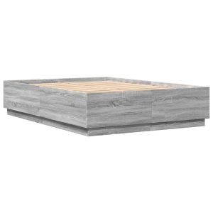 vidaXL estructura cama con luces LED madera gris sonoma 160x200 cm