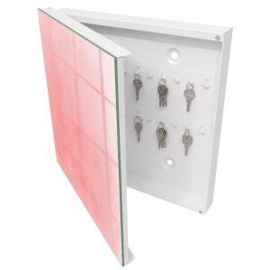 Caixa para guardar chaves decorativa 30x30x5, abertura à esquerda branca