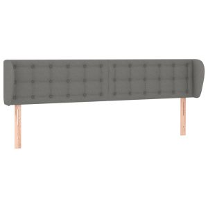vidaXL cabecero de tela gris oscuro 203x23x78/88 cm