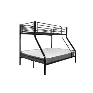 Beliche de casal metal preto + 1 colchão inferior (135x190cm)