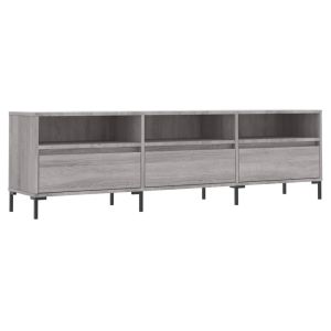 Móvel para tv - helloshop26 - sonoma cinza - 150x30x44,5 cm - 6 compartimen
