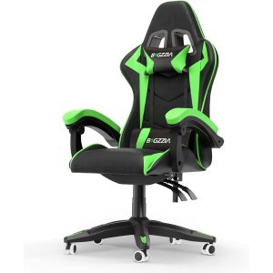 Cadeira ergonómica com apoio - preta/verde