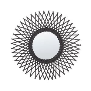 Espelho tagolu 60 cm 60 cm rattan preto