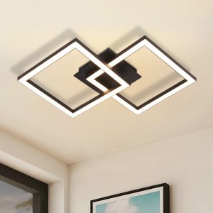 Nettlife LED luz de teto 24 w preto design moderno quadrado branco quente