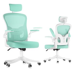 Cadeira de escritório ergonómica em malha respirável, verde