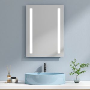 Emke espelho de banheiro espelho LED de parede 50x70 cm com luz branca fria