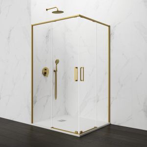 Resguardo angular twenty transparente ouro 90x80 cm
