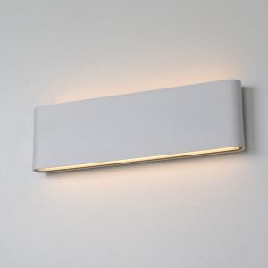 Aplique parede LED 20W alumínio ret. exterior y interior 300mm IP54 branco