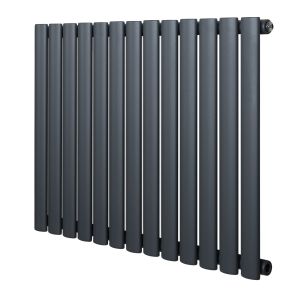 Radiador de coluna simples oval – 600 mm x 780 mm – cinza antracite