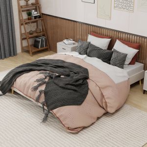 Cama estofada 160x200cm com LED veludo – bege