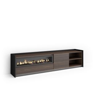 Móvel de tv, 207x37x50cm, lareira eléctrica, LED rf4882