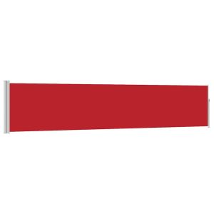 Toldo lateral retrátil para pátio 100x500 cm vermelho