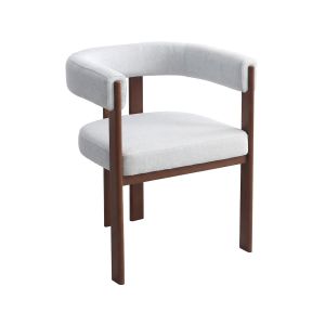 Sillón de comedor imitación madera <<neora>> - gris claro