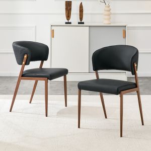 Silla comedor pu negro diseño moderno