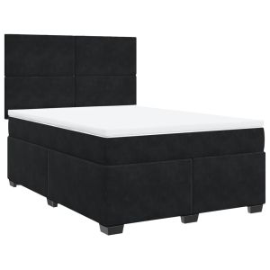 vidaXL cama box spring con colchón terciopelo negro 140x200 cm