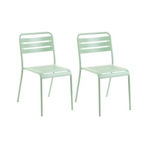 Conjunto de 2 cadeiras de jardim lefkada metal verde