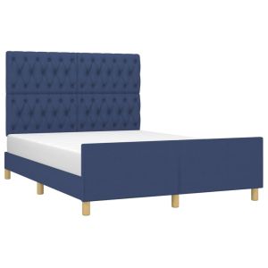 vidaXL cama sin colchón tela azul 140x200 cm