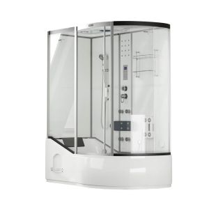 Ducha de vapor con hidromasaje allin 4in1 - 170 x 90 blanco derecha