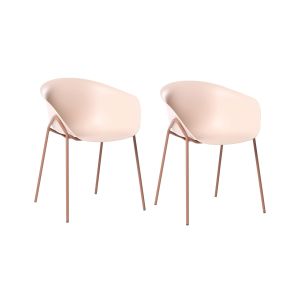 Conjunto de 2 cadeiras de jardim meteora material sintético creme
