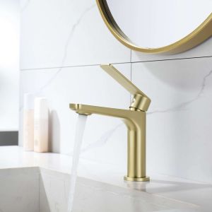 Torneira de lavatório sky bath ouro escovado série glory