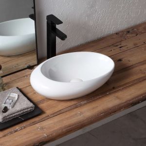 Lavatório de pousar oval-mb cerâmica 49x13x30 cm branco