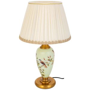Candeeiro de mesa em cerâmica branca, d33x57h cm