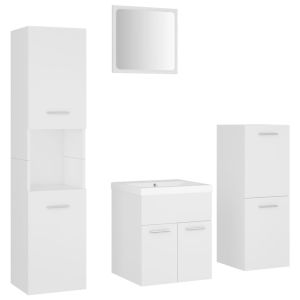 Conjunto de móveis de casa de banho contraplacado branco