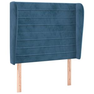 vidaXL cabecero con orejas de terciopelo azul oscuro 93x23x118/128 cm