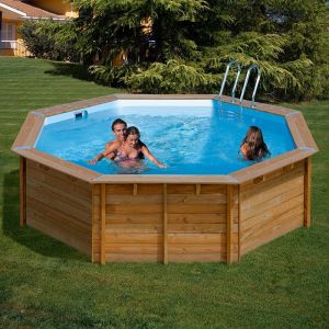 PISCINA GRE REDONDA DE MADERA SUNBAY POOL ANANAS 790210 4.28 MTS X 1.17 MTS DE ALTO