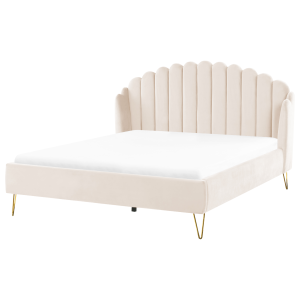 Cama veludo ambillou 180 x 200 cm creme claro