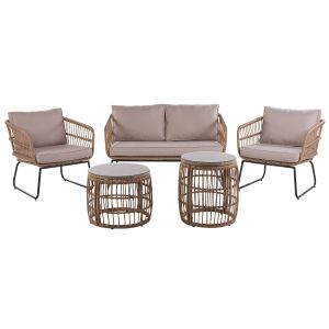 Conjunto de jardim com mesa 4 lugares ravello rattan sintético natural
