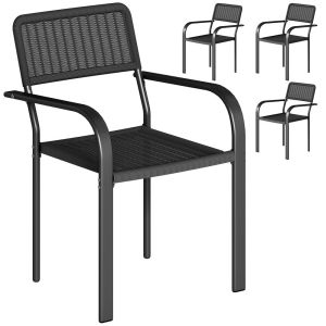 Cadeiras de jantar 55x60x83 cm pp, aço Outsunny