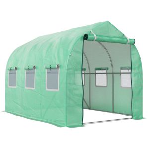 Estufa tipo túnel 295x195x196 cm tecido pe e aço galvanizado color verde