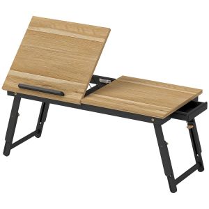 Mesa para cama 83,5x33x34 cm bambu, mdf color marrón Homcom