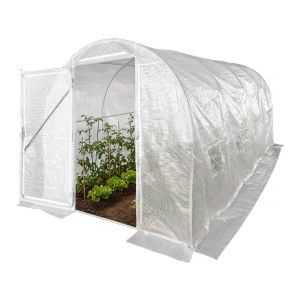 Estufa de jardim tipo túnel "mimosa" com porta - 9 m² - 180 g - branca