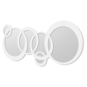 Dekoarte - espelhos decorativos modernos de parede círculos branco|140x70cm