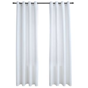 Cortinas blackout c/ argolas metal 2 pcs 140x245 cm branco sujo