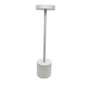 Luminária de mesa LED, metal branca, recarregável, 3 tons, 2000mah