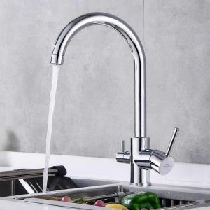 Torneira de cozinha auralum, filtro de água de 3 vias, misturador de pia, l