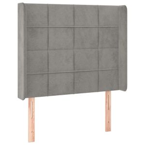vidaXL cabecero con orejas de terciopelo gris claro 103x16x118/128 cm