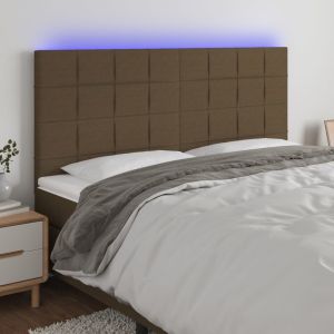 Cabeceira de cama c/ LED tecido 180x5x118/128 cm verde ergft2552