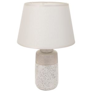 Candeeiro de mesa em cerâmica prateada 12,5x12,5x30,5