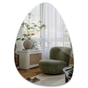 Espelho orgânico circular grande sem moldura parede moderno  57x80 tulup