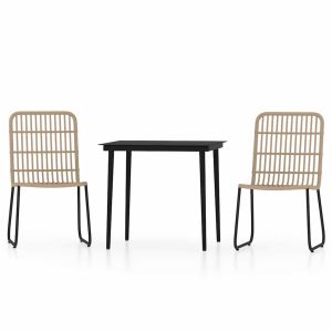 vidaXL juego de comedor para jardín 3 piezas color roble