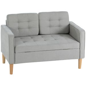 Sofá dois lugare 117x62x78 cm veludo color gris Homcom, casa - sófas